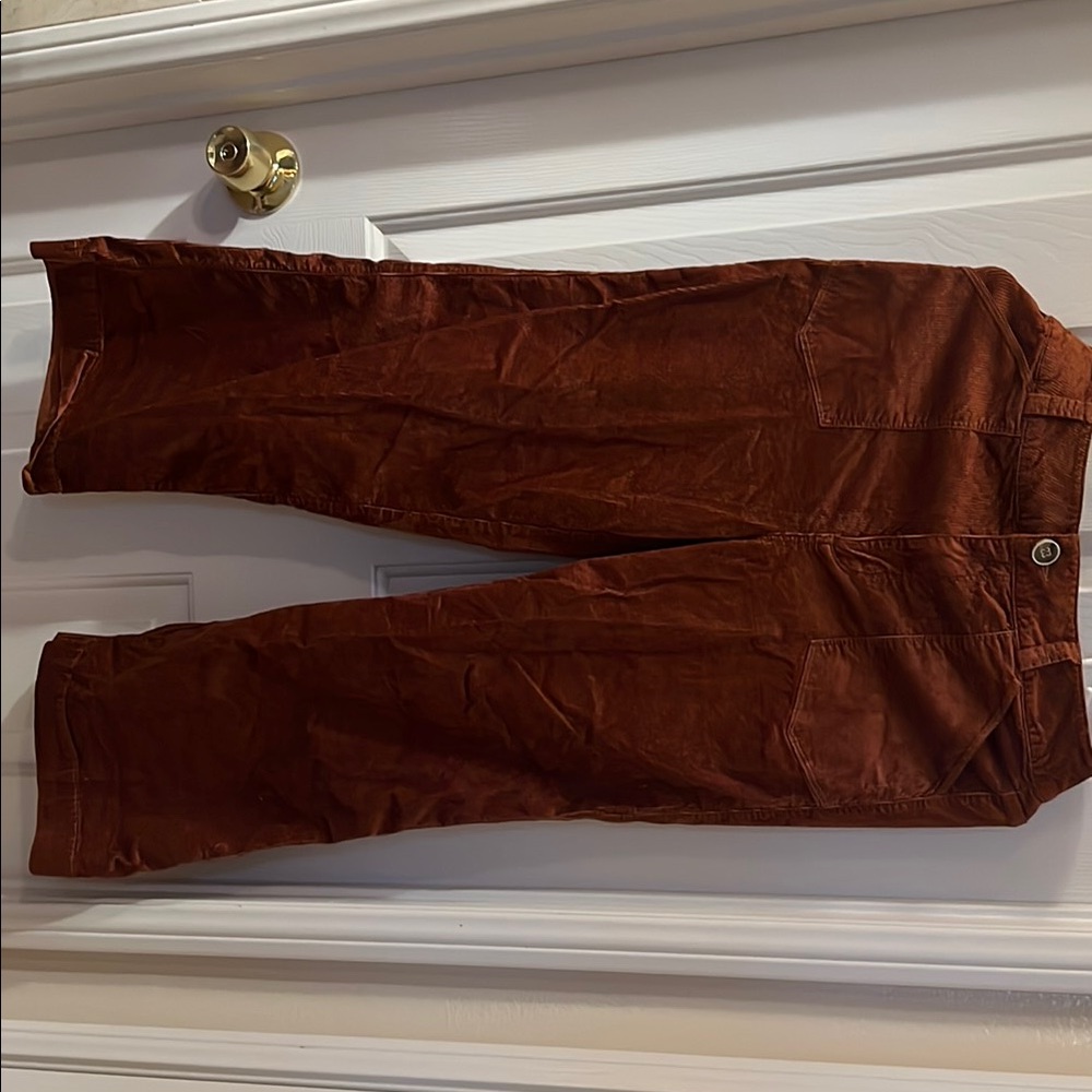 PAIGE Brown Wide Leg Corduroy pants